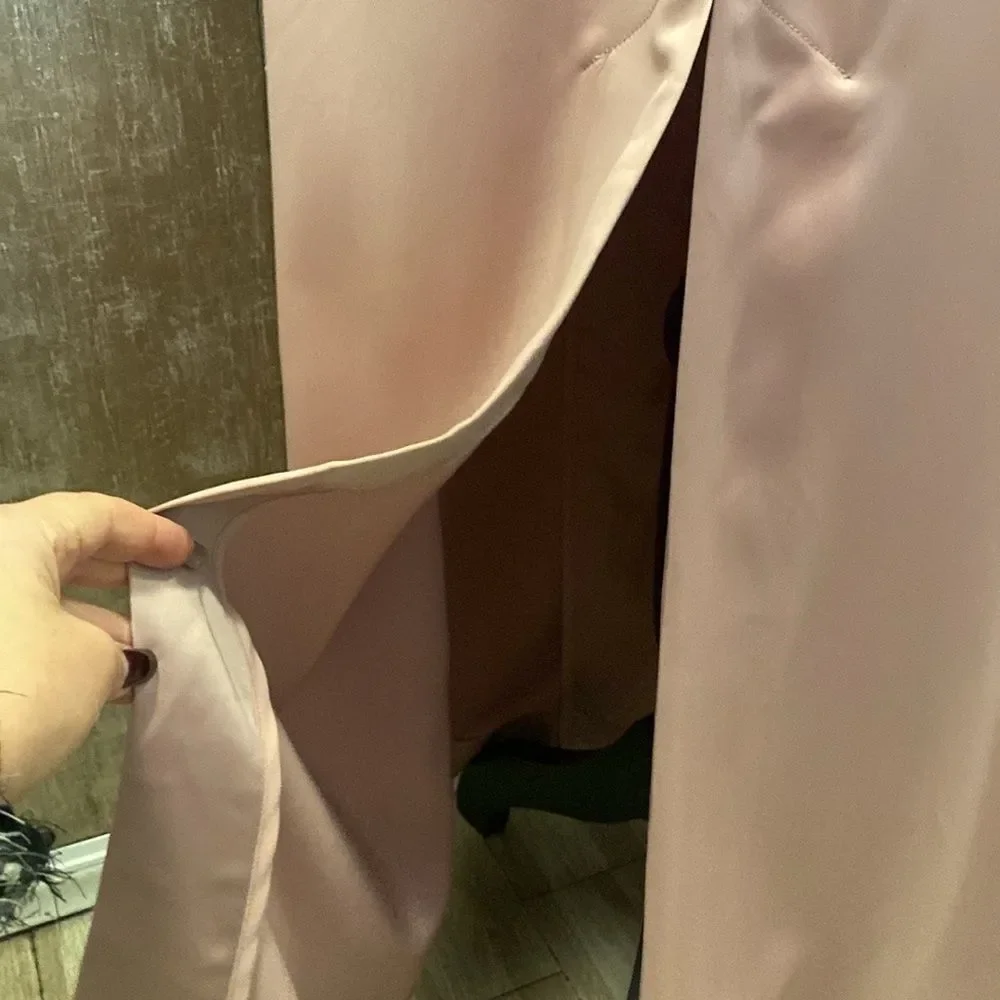 House of CB pink satin belted coat, XS - Picture 8 of 12